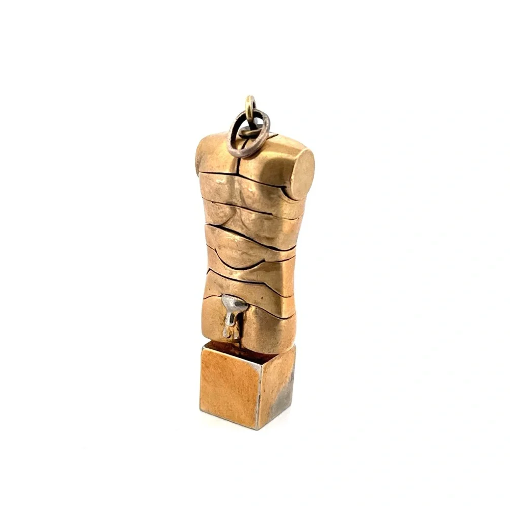 Brass Puzzle Pendant “Micro David” by Miguel Berrocal